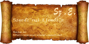 Szerényi Elemér névjegykártya